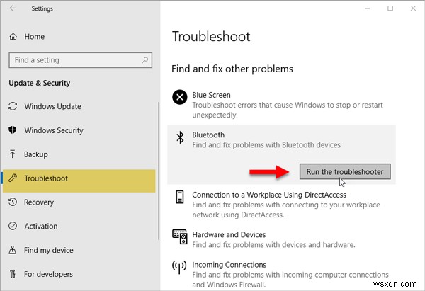Windows was unable to connect with your Bluetooth network device error