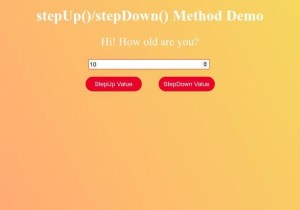 HTML DOM Input Number stepDown() Method