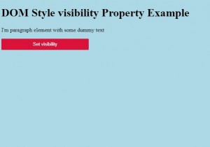 HTML DOM Style visibility Property