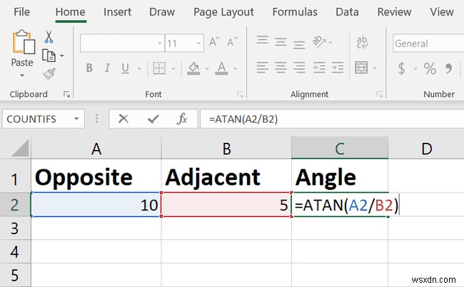 Excel TAN Function: How to Find the Tangent Angle