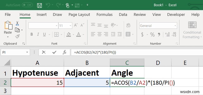 Excel TAN Function: How to Find the Tangent Angle