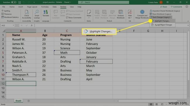 How to Use Track Changes in Excel
