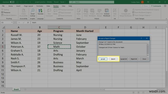 How to Use Track Changes in Excel