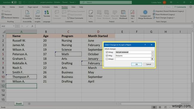 How to Use Track Changes in Excel