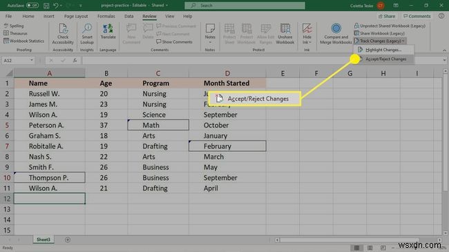 How to Use Track Changes in Excel