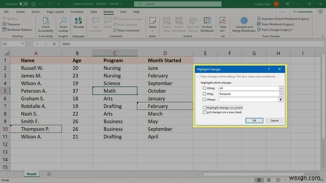 How to Use Track Changes in Excel