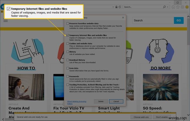 How to Clear the Cache in IE11