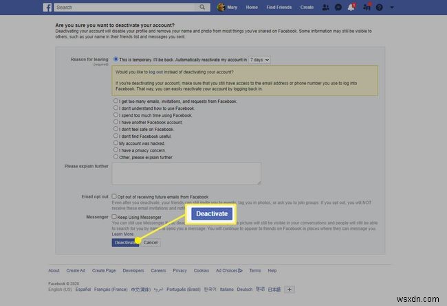 How to Deactivate Your Facebook Account
