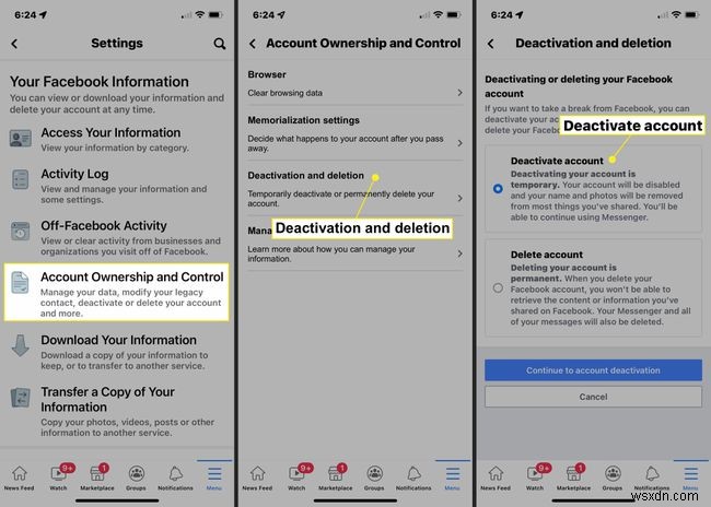 How to Deactivate Facebook on iPhone