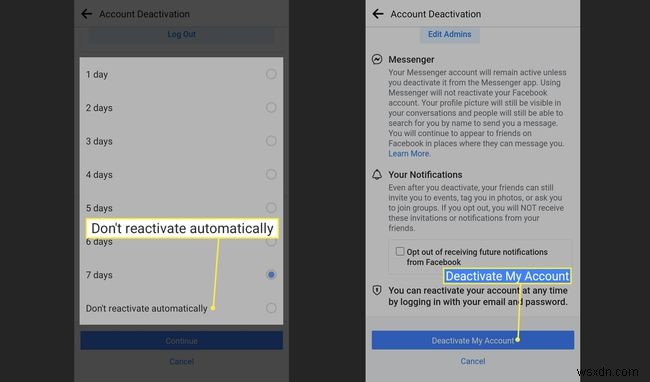How to Deactivate Facebook on Android