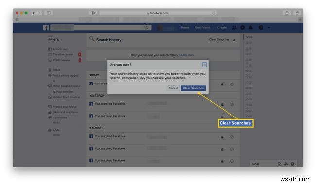 How to Clear Your Facebook Search History