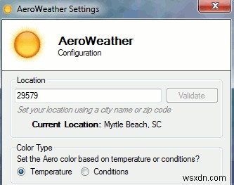 Get Notified Of Weather Change With AeroWeather For Windows 7