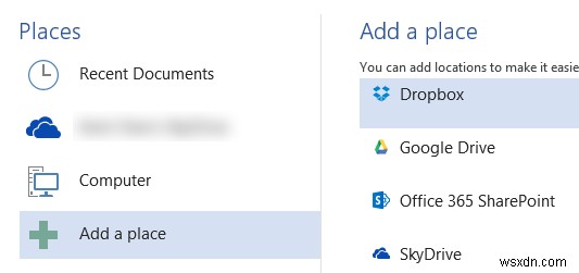 Adding Dropbox and Google Drive to Microsoft Office 2013