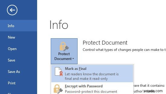 3 Ways to Protect Your Document in Microsoft Word 2013