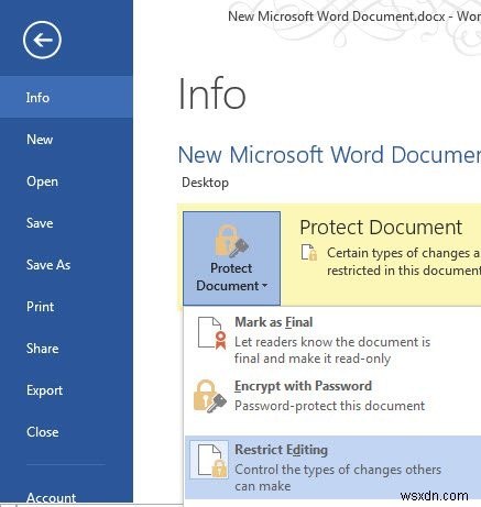 3 Ways to Protect Your Document in Microsoft Word 2013