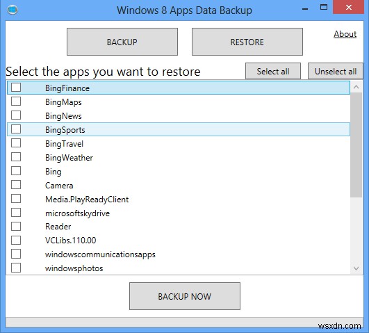 How to Backup App Data in Windows 8