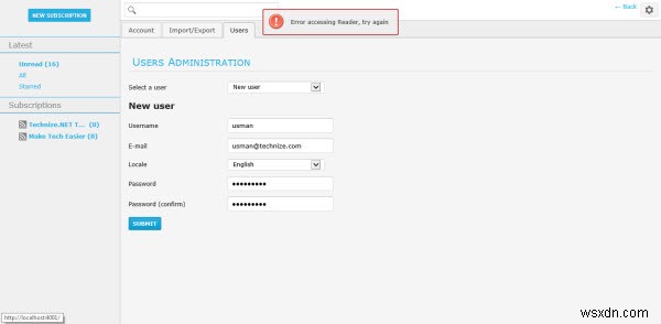 How To Create Your Own RSS Feeds Server Using Sismics Reader