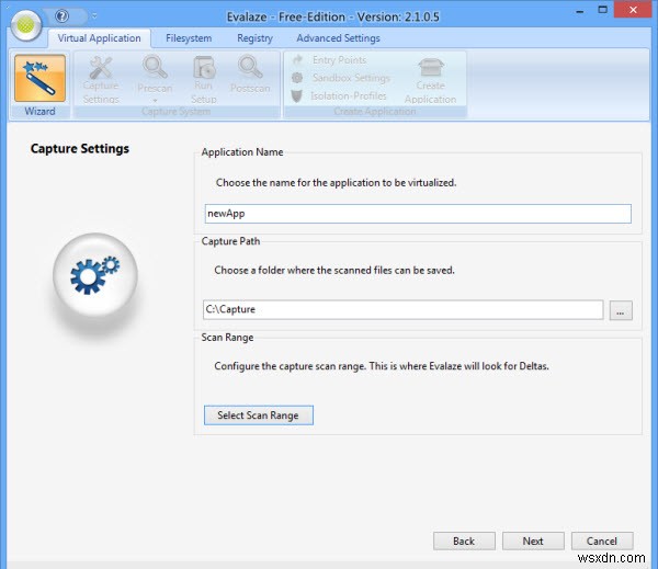 Using Evalaze to Virtualize Windows Applications