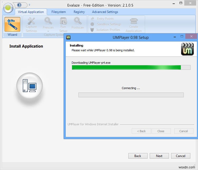 Using Evalaze to Virtualize Windows Applications