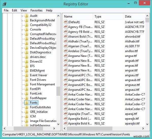 How to Delete Fonts using the Windows Registry