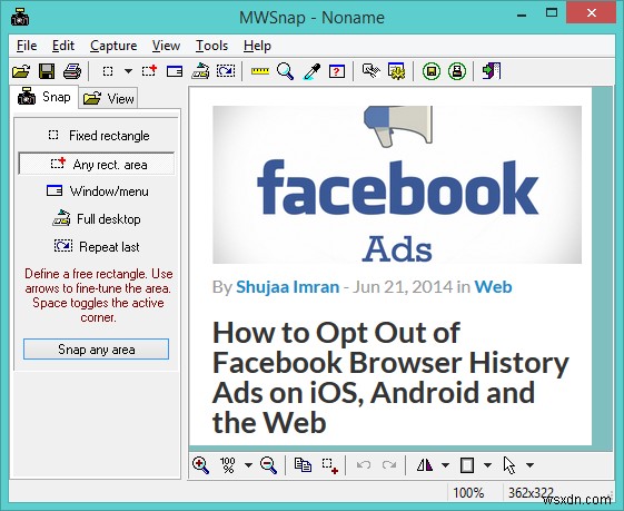 MWSnap – a Free Screen Capture Tool and Editor for Windows