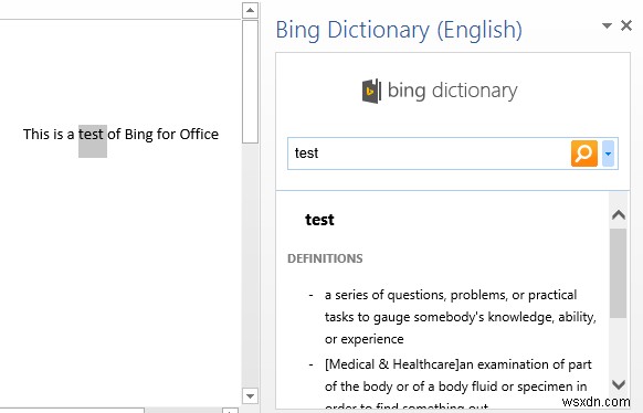 Adding Bing Features to Office 2013