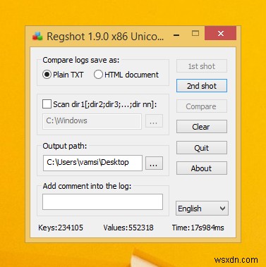 Easily Monitor Windows Registry Changes with Regshot