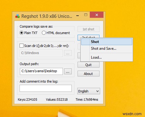 Easily Monitor Windows Registry Changes with Regshot