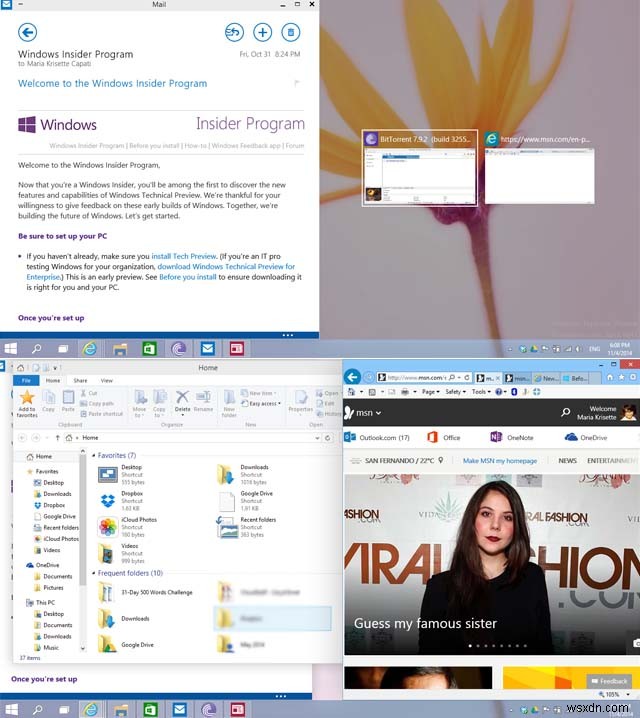 Windows 10: Core Features of Technical Preview