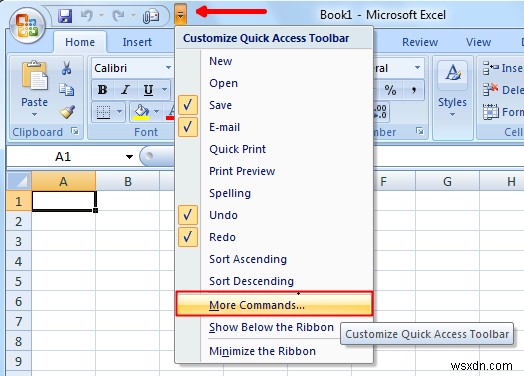 Add Windows Calculator to Excel Quick Access Toolbar