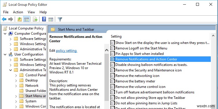 How to Disable Action Center in Windows 10