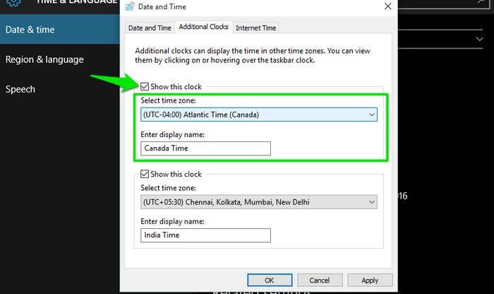 Add Multiple Clocks in Windows 10 for Different Time Zones