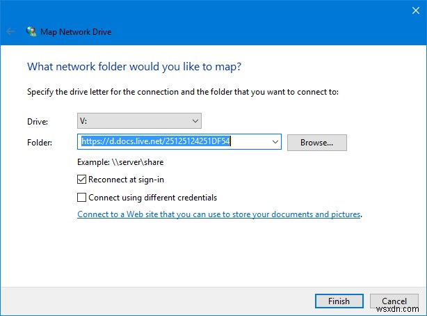 Mapping OneDrive as Network Drive in Windows 10