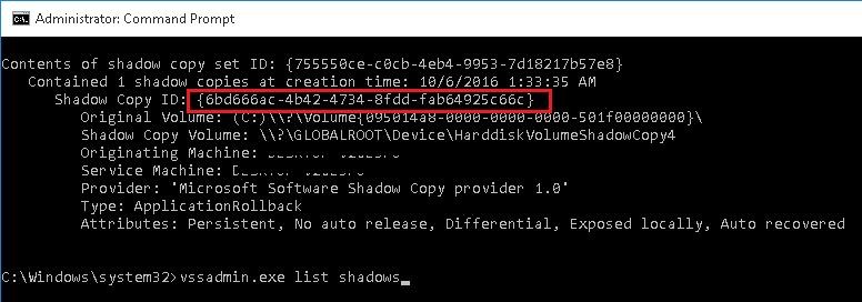 Recovering Encrypted Files from VSS Snapshot after Ransomware Infection