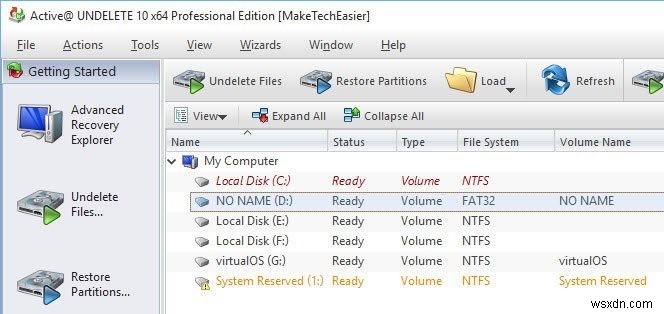 Quickly Recover Deleted Files, Folders and Partitions with Active Undelete