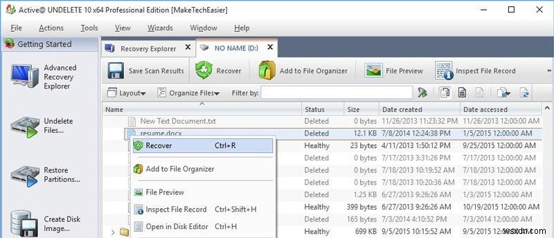 Quickly Recover Deleted Files, Folders and Partitions with Active Undelete