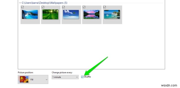 Setup Slideshow Wallpaper with Shuffle Mode on Windows 10