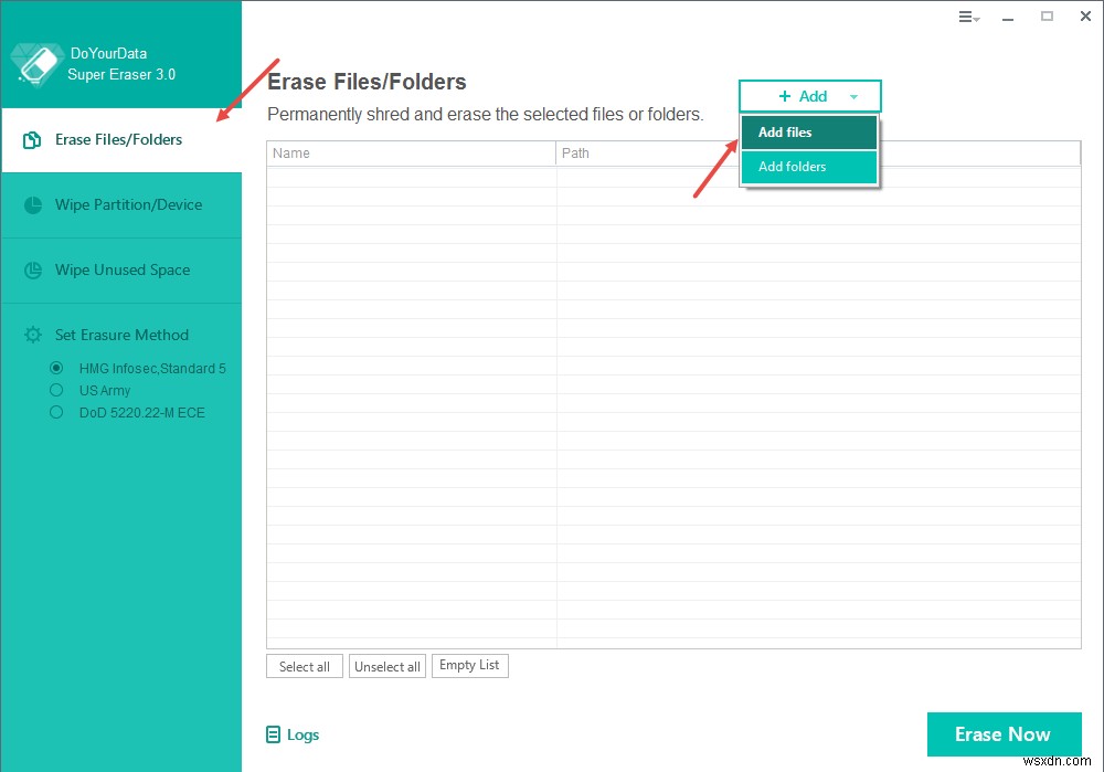 Super Eraser – A Secure Way to Delete Your Data