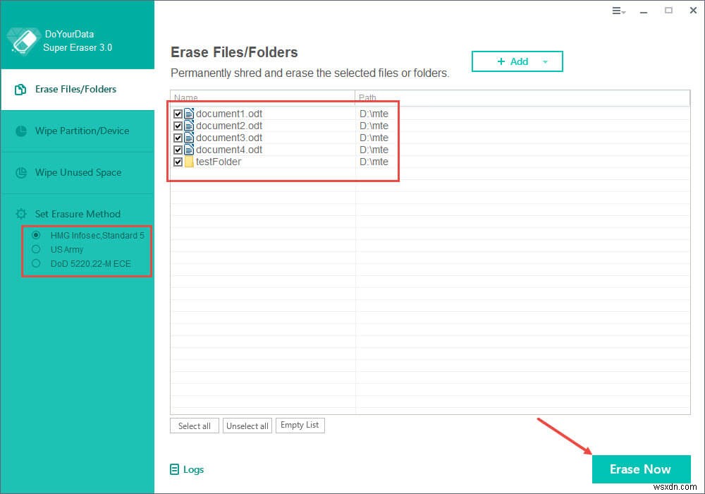 Super Eraser – A Secure Way to Delete Your Data