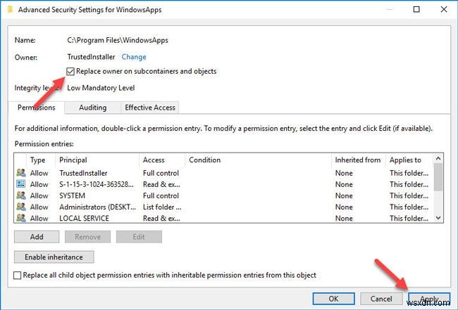 How to Restore the Ownership to TrustedInstaller for System Files in Windows 10