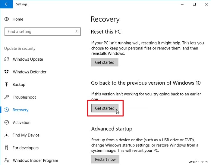 How to Revert to Previous Builds in Windows 10