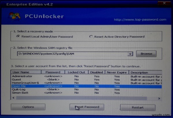 How to Reset Password in Windows 10 and Earlier With PCUnlocker