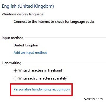 Enable And Use Handwriting Input in Windows 10