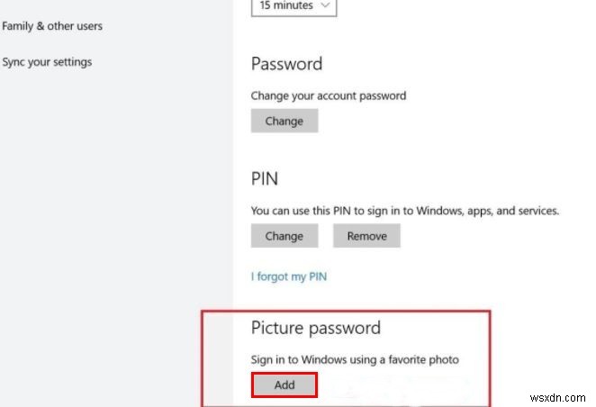 How to Turn On/Off Picture Password in Windows 10