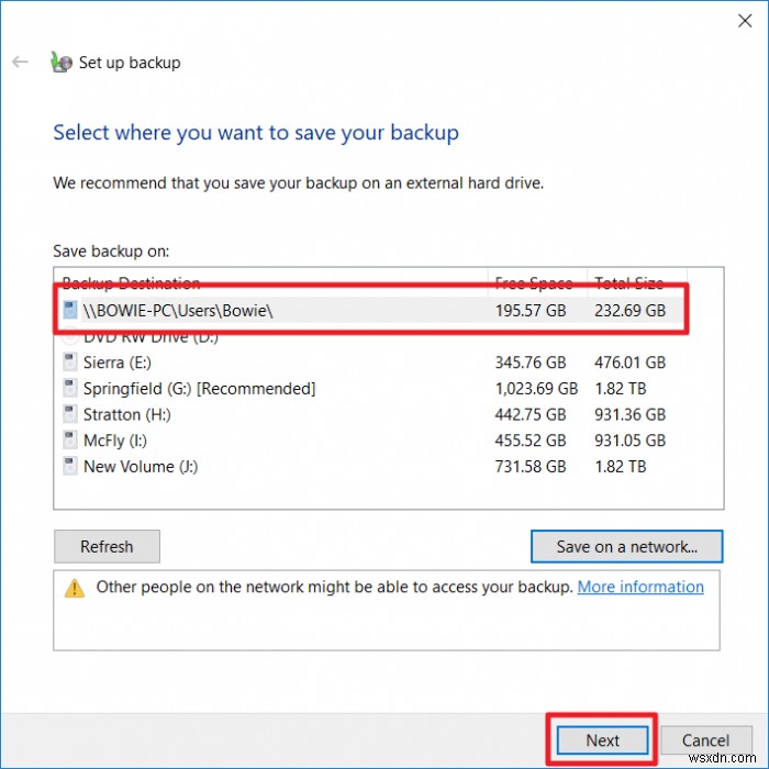 How to Create a Windows 10 Backup to a Network Drive