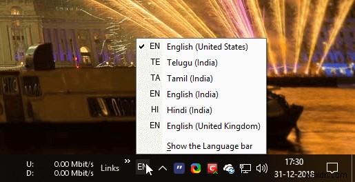 How to Show or Hide Input Indicator and Language Bar in Windows 10
