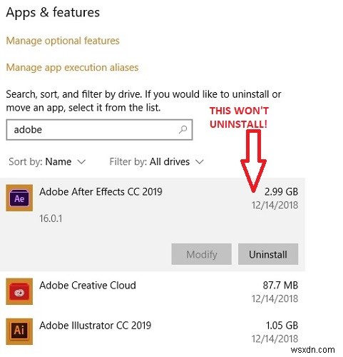 How to Uninstall Adobe Creative Cloud Products from Windows 10 PC