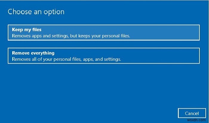 Using The Windows 10 Factory Reset Cloud Option