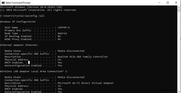 How to View Network Adapter Details in Windows