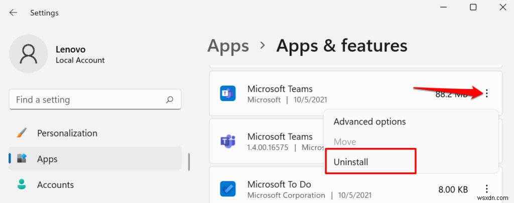 How to Uninstall Apps on Windows 11